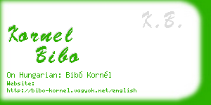 kornel bibo business card